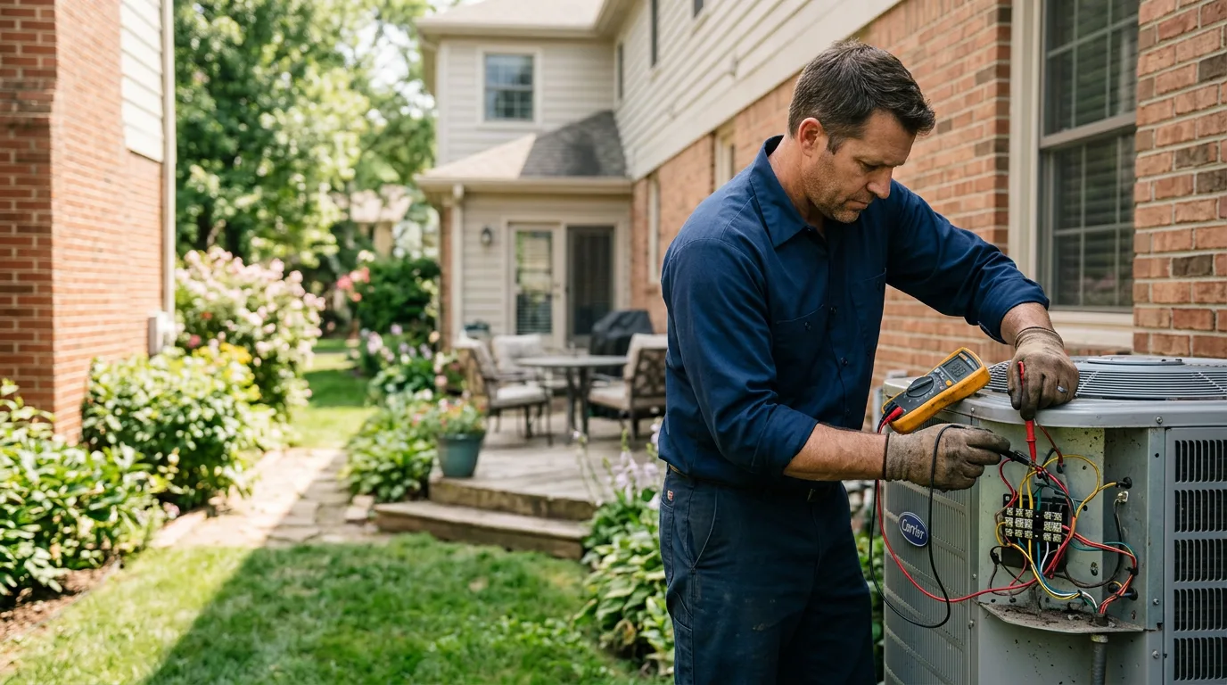 HVAC technician working near Mullinville, KS